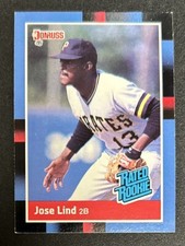 1988 Donruss Jose Lind Baseball Rated Rookie Card (RC) #38 Pirates 2B FR/GD O/C. rookie card picture