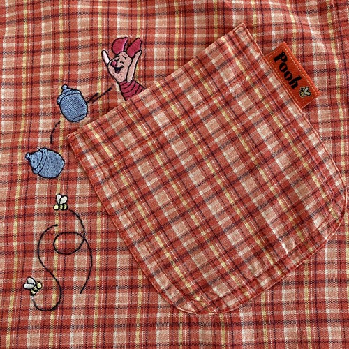 Disney Winnie The Pooh Womens Size 18W-20W Short Sleeve Button Shirt Red Plaid - Picture 10 of 12