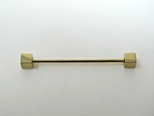 Vintage Collar Bar for Tie Knot Faux Square Cube Ends Gold Tone Men's Jewelry