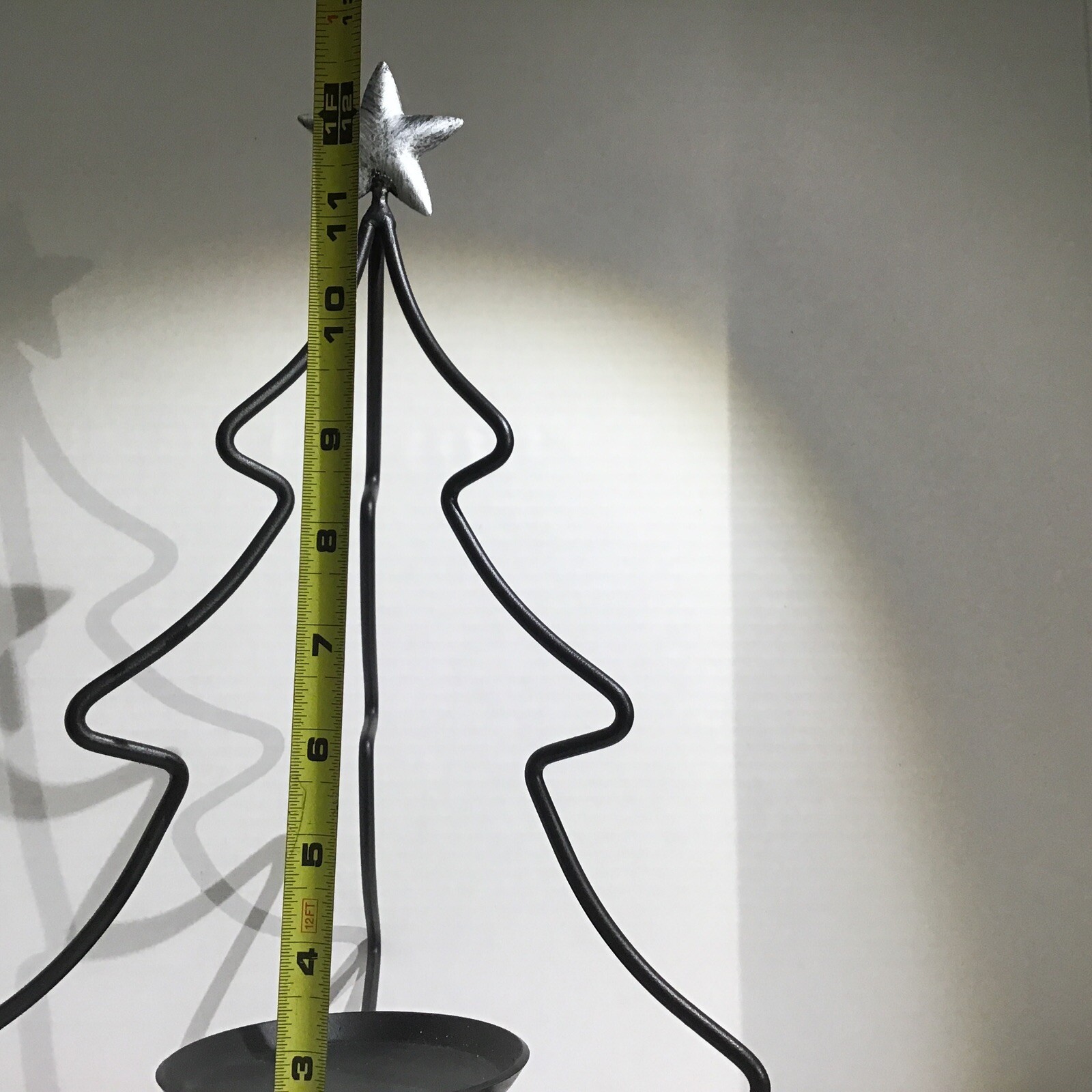 Longaberger Wrought Iron Christmas Tree Candle Holder Brushed Silver