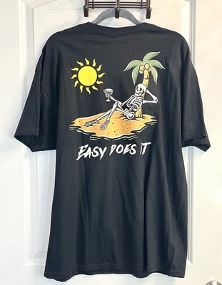 Bowery XL Easy Does It Skeleton Island TShirt Grim Reaper Vacation Sand Cocktail