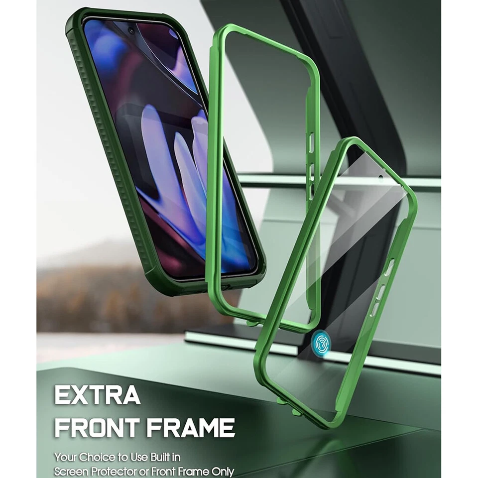 For Google Pixel 9 / 9 Pro 5G Case Poetic Built-in Screen Rugged Cover Green - Image 3 of 4