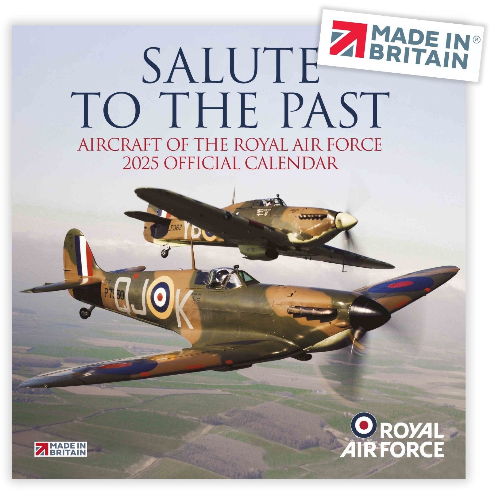 Calendar 2025 RAF STTP Aircraft Large UK Holidays MADE IN BRITAIN® Vintage Army