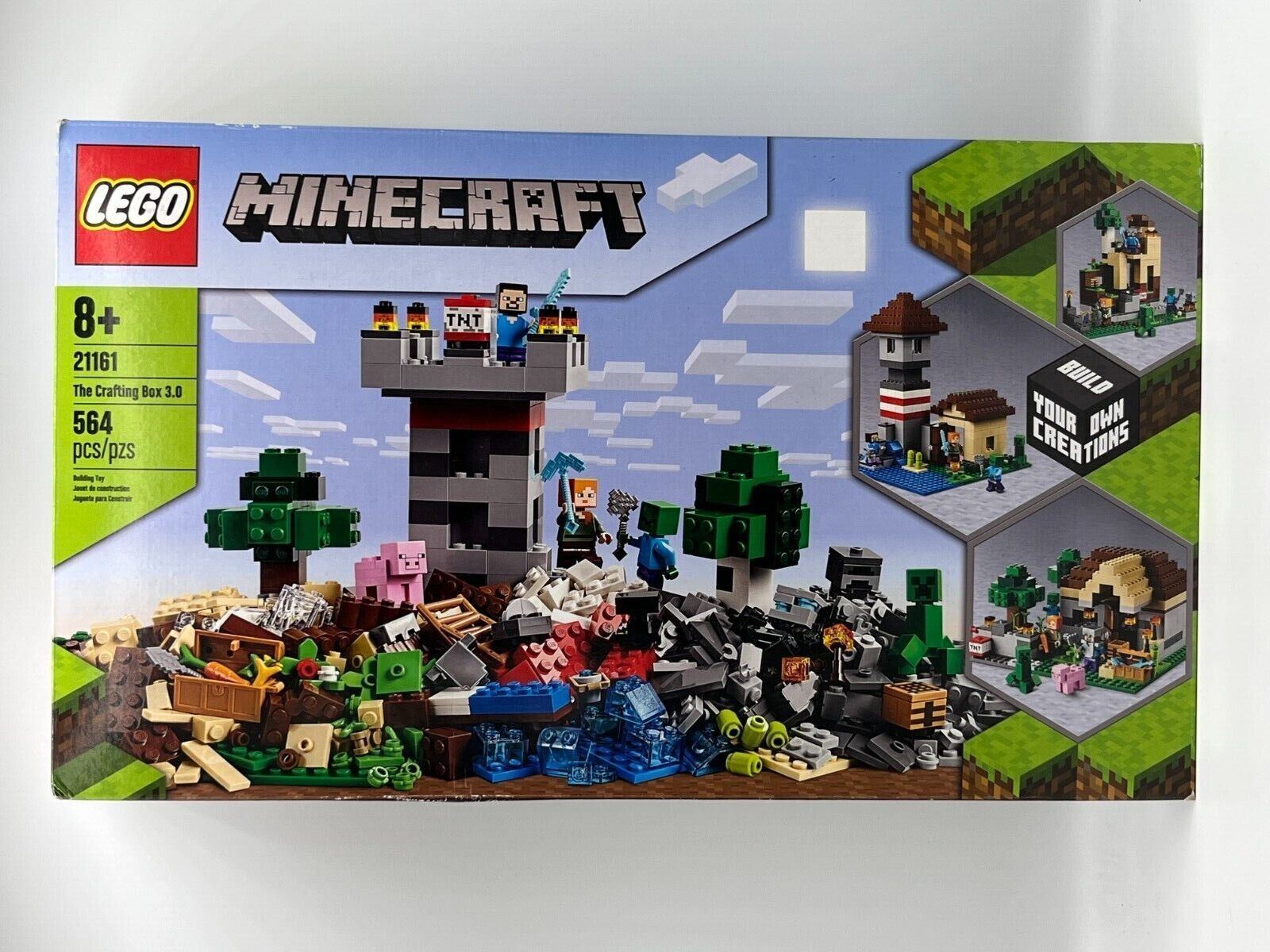 LEGO Minecraft The Crafting Box 3.0 21161 Minecraft Castle and Farm  Building Set (564 Pieces) 