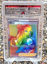 Pokémon TCG Nessa 196/185 Full Art Secret Rainbow Rare Vivid Voltage Slab Mint on eBay