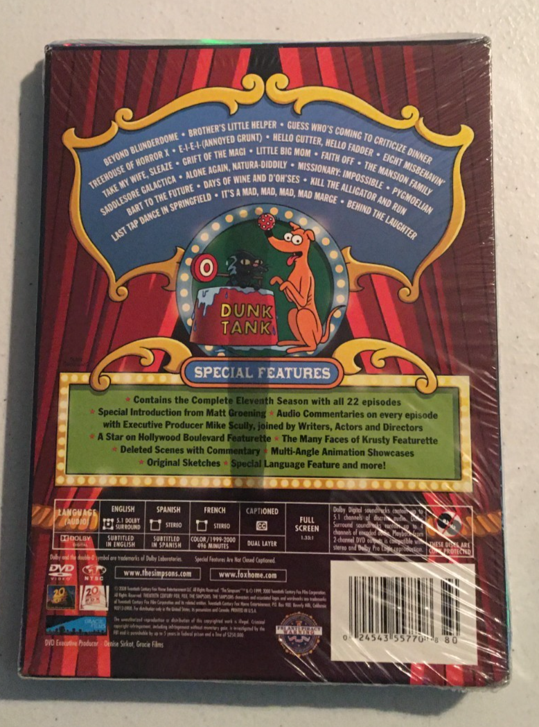 The Simpsons: the Eleventh Season (DVD, 1999) for sale online | eBay
