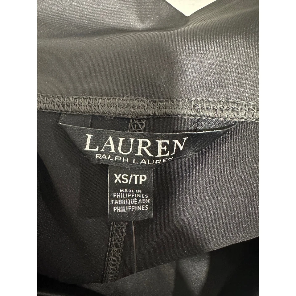 Lauren Ralph Lauren Mujer Imitación Cuero Leggings Pantalones XS Negro Elastizado Foto 3 de 4