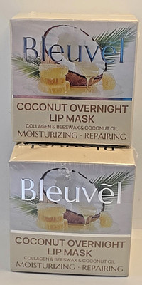 2Bleuvel Coconut Overnight Lip Mask- Collagen & Beeswax & Coconut Oil Moisturize