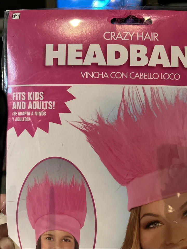 Diadema AMSCAN CRAZY HAIR ROSA Halloween Deportes Puerta Trasera Fiesta Juegos con disfraces Nuevo en Paquete Foto 3 de 4
