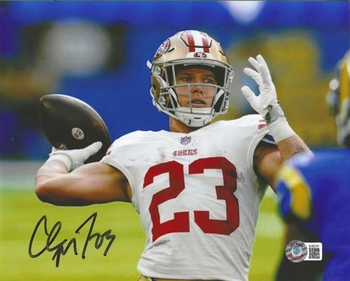 San Francisco 49ers Star Christian McCaffrey Autographed 8x10 W/Beckett Auth