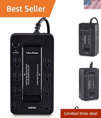 Compact 425VA UPS Battery Backup & Surge Protector with 8 Outlets -  Certified
