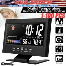 LED Digital Alarm Clock Snooze Calendar Therm...