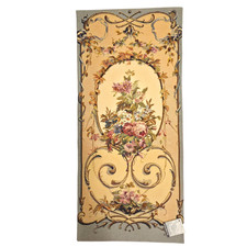Vintage Belgian Floral Tapestry Wall Hanging Corona Decor Wool Cotton 42x19" NWT