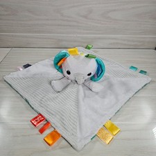 Taggies Bright Starts Elephant Baby Plush Security Blanket Multi-Color Lovey Toy