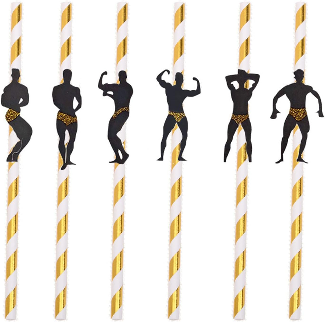 30 Pcs Disposable Paper Straws 7.7-inch Bachelorette Party Decor Fun Long Drinki