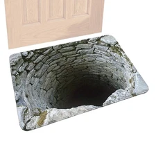 3D Optical Illusion Endless Abyss Non-Slip Door Mat Washable Durable Rug