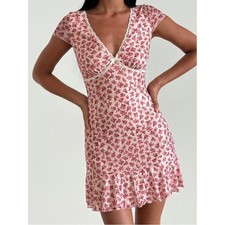 Motel Ginevra Dress In Gardenia Romantic With Lace Trim