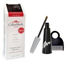 ColorMark PRO Dark Brown Liquid Gray Root Touch Up Wand Applicator, Real Hair Co