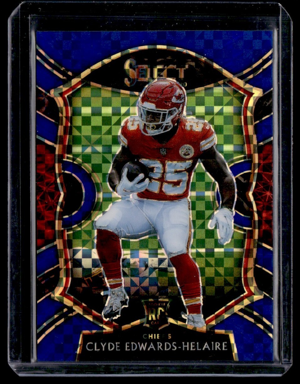 2020 Panini Select Blue Checkerboard Rookie Clyde Edwards-Helaire 118/175 #54