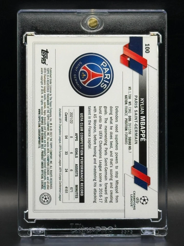 Kylian Mbappe RARO REFRACTOR PULSAR PLATA TARJETA DE INVERSIÓN SSP COPA DEL MUNDO COMO NUEVO Foto 2 de 2