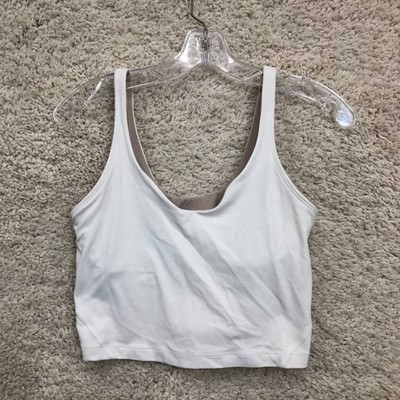 Lululemon Tank Top Shirt 8 Women White Align Cropped Scoopneck Pullover Athletic