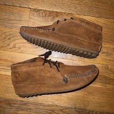 Minnetonka Suede Brown Ankle Moccasin Boot Women Size 9 RARE