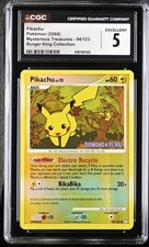 CGC 5 Pikachu 94/123 Tesori Misteriosi Burger King Carta Pokemon timbrata