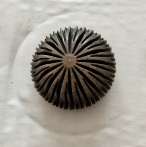 Vintage Set of 3 Large Carved Sunburst Dome Shank Buttons Black Brown 1-1/4"