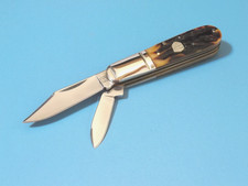 ROUGH RYDER RR1806 Barlow Brown Stag Bone folding pocket knife 3 1/4" closed NEW