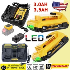 Battery/Charger For DeWalt 20V 20 Volt Max Lithium DCB201 DCB203 DCB200-2 DCB207