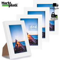 Bilderrahmen 10X15Cm Weiß MDF Mit Acrylglas 4Er Set Zum AufhäNgen Und Aufstellen