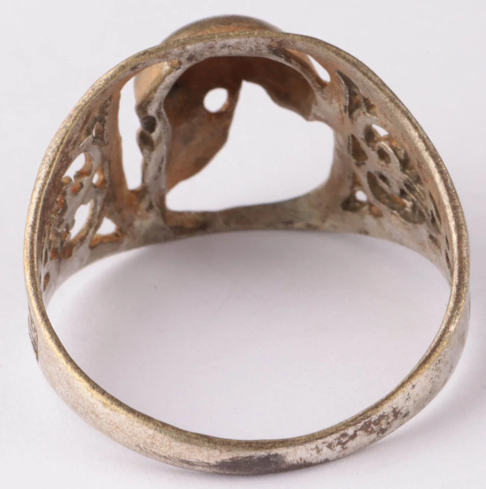 Antique amulet protecting against death Skull ring signet Memento mori type art - Image 2 of 4