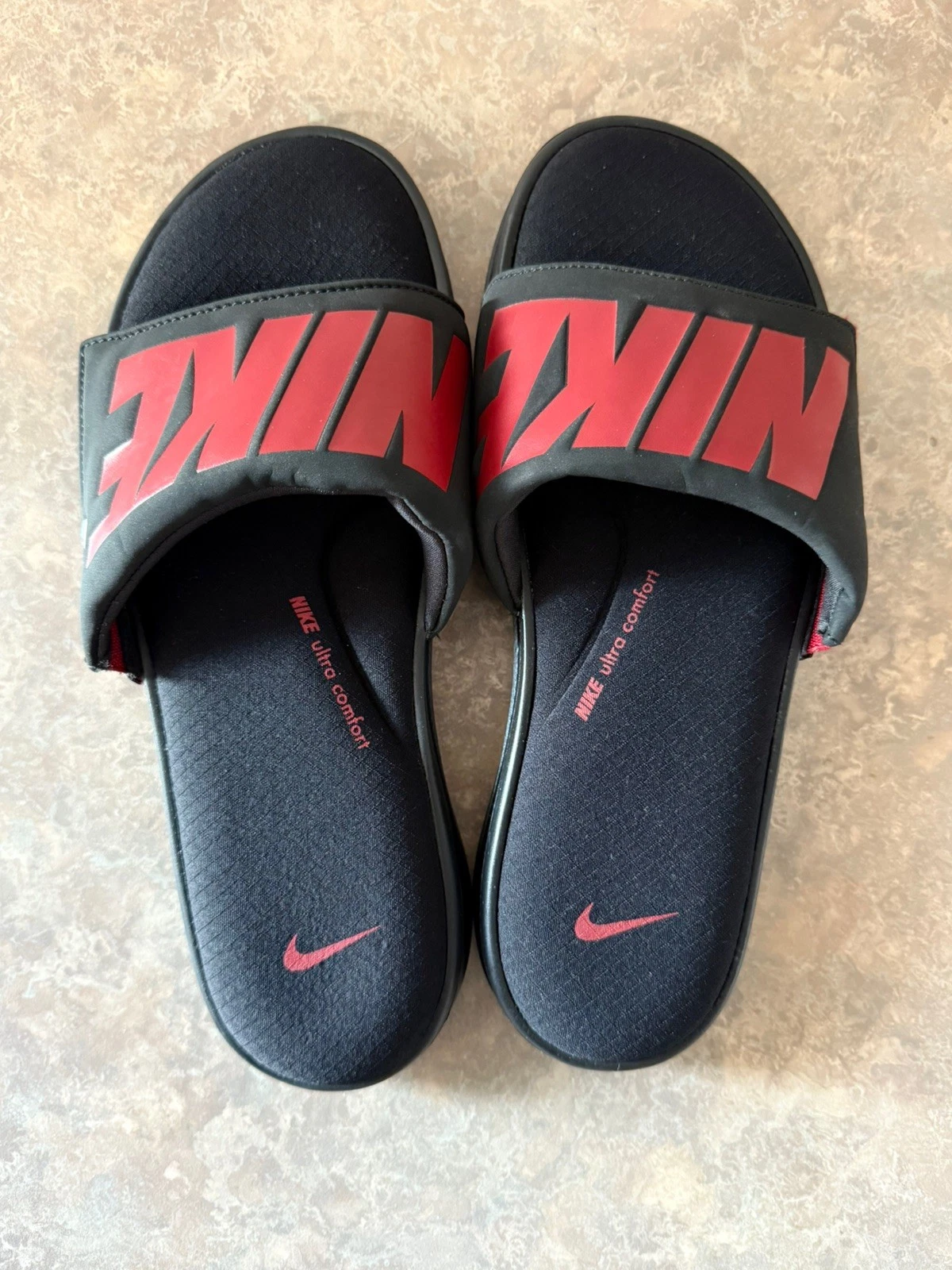 NIKE ULTRA COMFORT SLIDES COLORE NERO MARRONE UOMO TAGLIA 9