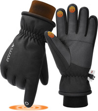 Winter Waterproof Gloves for Men Women, Touchscreen Cold Weather Gloves for Sk