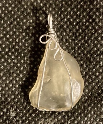 Libyan Desert Glass Wire Wrapped Pendant/Charm - Random Shapes and Sizes