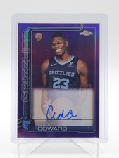 CEDRIC COWARD 2025-26 TOPPS CHROME ROOKIE PURPLE REFRACTOR AUTO /75 Q5692