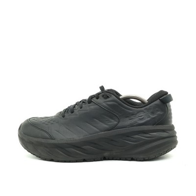 Hoka One Herren Bondi SR Schuhe Schwarz Leder Low-Top Sohle Sneaker EU 44 
