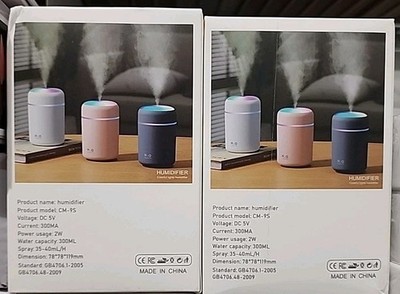 2 Pieces USB Electric Aromatherapy Oil Diffuser Ultrasonic Air Humidifier Mist 