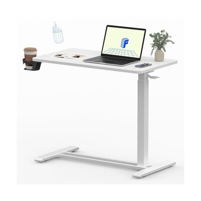 FLEXISPOT Mobile Standing Desk with Wheels Pneumatic Laptop Desk Rolling Comp...