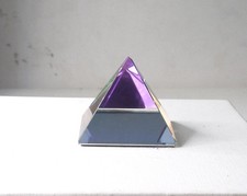 Vintage Rainbow Crystal Pyramid Prism Paperweight