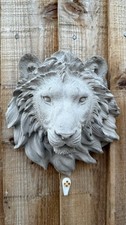 Handmade Concrete Lion Head Wall Plaque Garden Ornament frostproof Outdoor Decor
