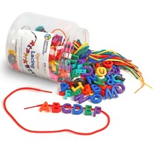 Colorful Alphabet Lacing Letters Educational Toy For Fine Motor Skills 260 Beads