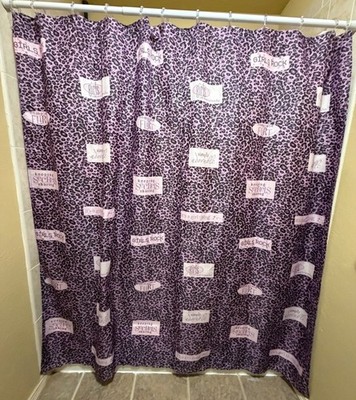 Unbranded Purple Leopard Print & Girls Theme Shower Curtain 100% Polyester 6 Ft.