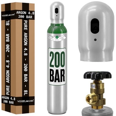 Vogelmann 8 Liter 200 bar Argon 4.8 Schutzgas Schweißgas Gasflasche WIG