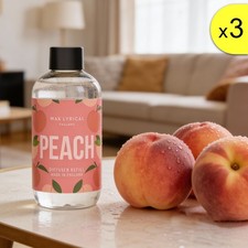 Image of WAX LYRICAL Peach Lemon Cherry Fruit Reed Diffuser Refill 3 Pack Set, 3 x 200ml