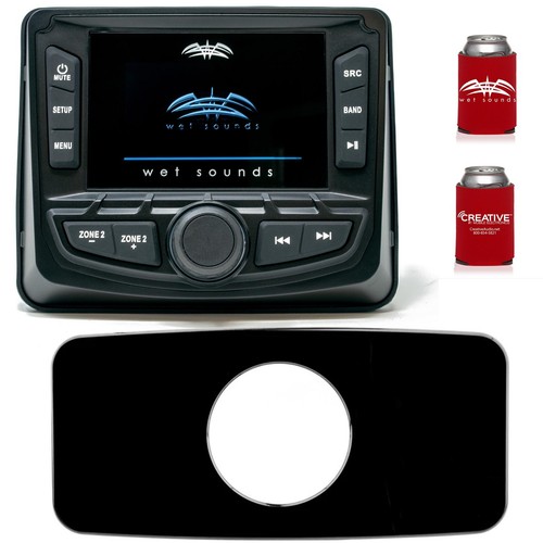 Wet Sounds WS-MC2 With Stinger Marine SEADASH3B 3" Radio Kit - Black