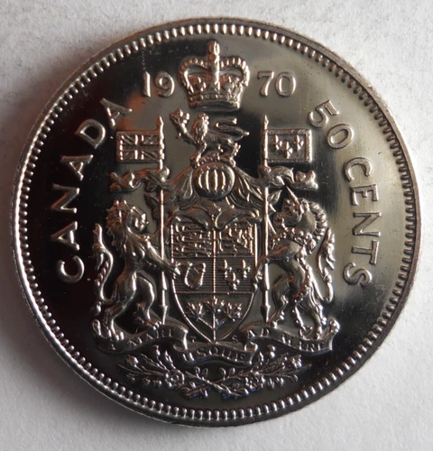 1970 CANADA 50 CENTS - AU/UNC - PROOF LIKE - Excellent Coin - Lot #A1