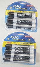 EXPO 2 Pack of Low-Odor Dry Erase Markers, Chisel Tip, Black, 12 Markers Total