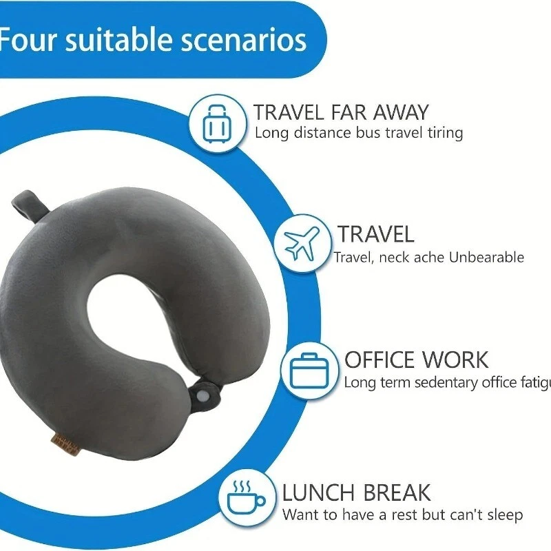 Travel Pillow - Memory Foam Neck Pillow Support Pillow
