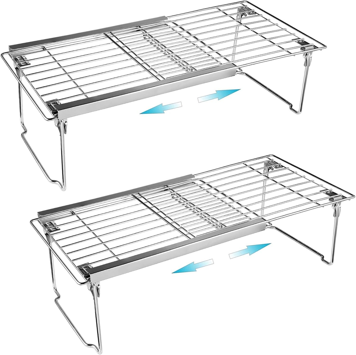 Expandable Cabinet Shelf Organizer, Adjustable Freezer Shelf 15.8
